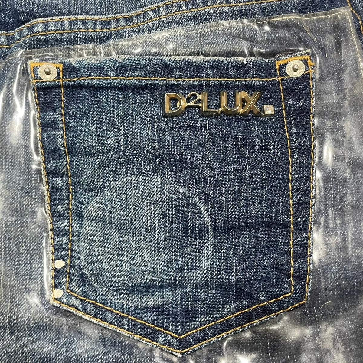 DSQUARED2 CLEAR VINYL DENIM MINI SKIRT
