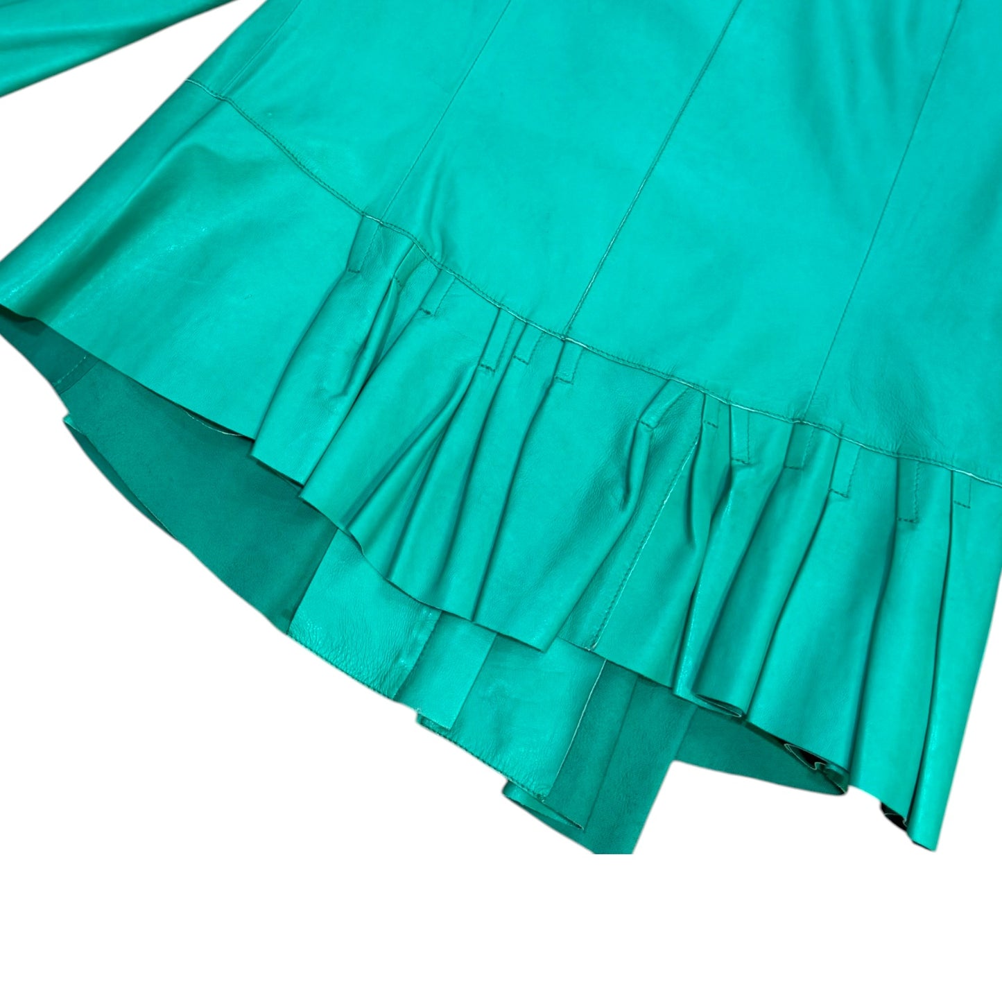 MARNI TURQUOISE GREEN LEATHER JACKET