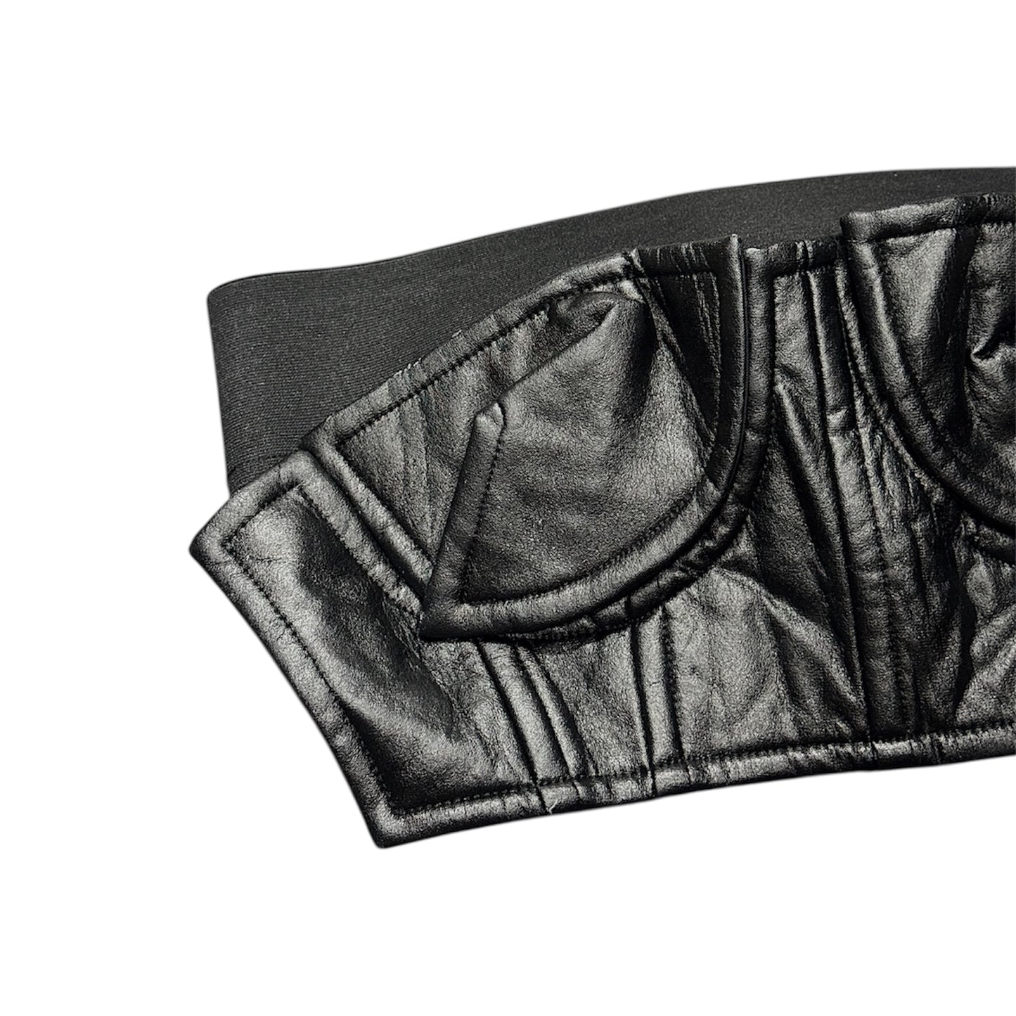 COMME DES GARÇON BLACK LEATHER BRA