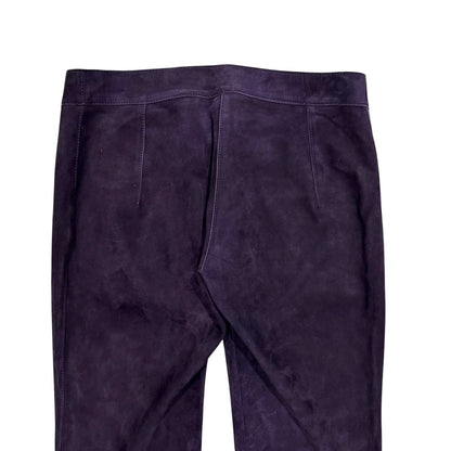 DOLCE & GABBANA PURPLE SUEDE LEATHER PANTS