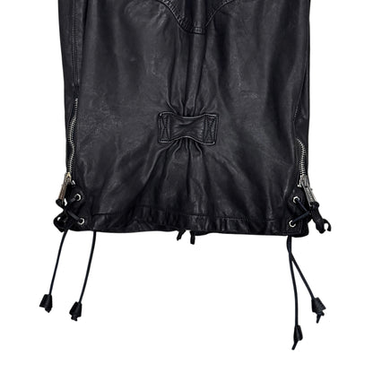DSQUARED2 BLACK UTILITY LEATHER DRESS