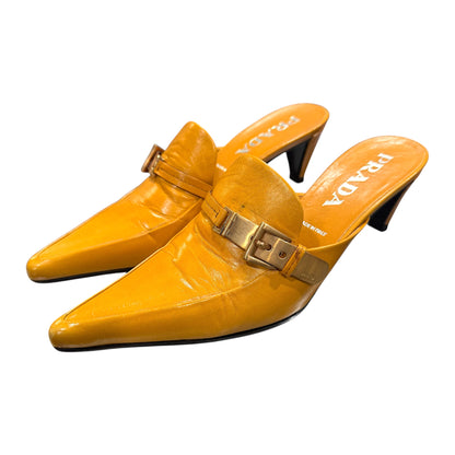 PRADA YELLOW LOAFERS MULES