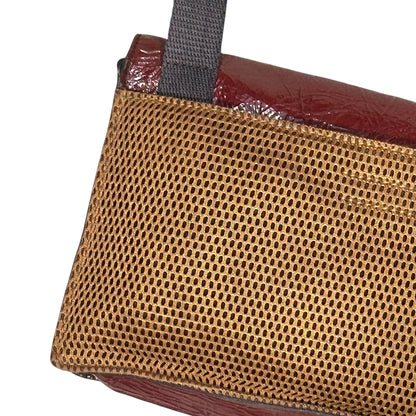 MIU MIU FW1999 BROWN BROGUE PATENT LEATHER BAG