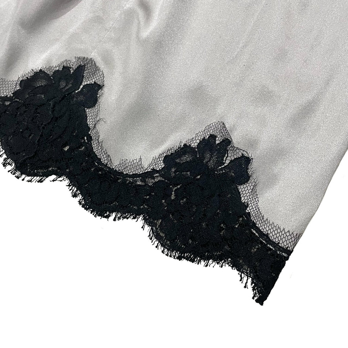 DOLCE & GABBANA GREY SILK LACE SKIRT