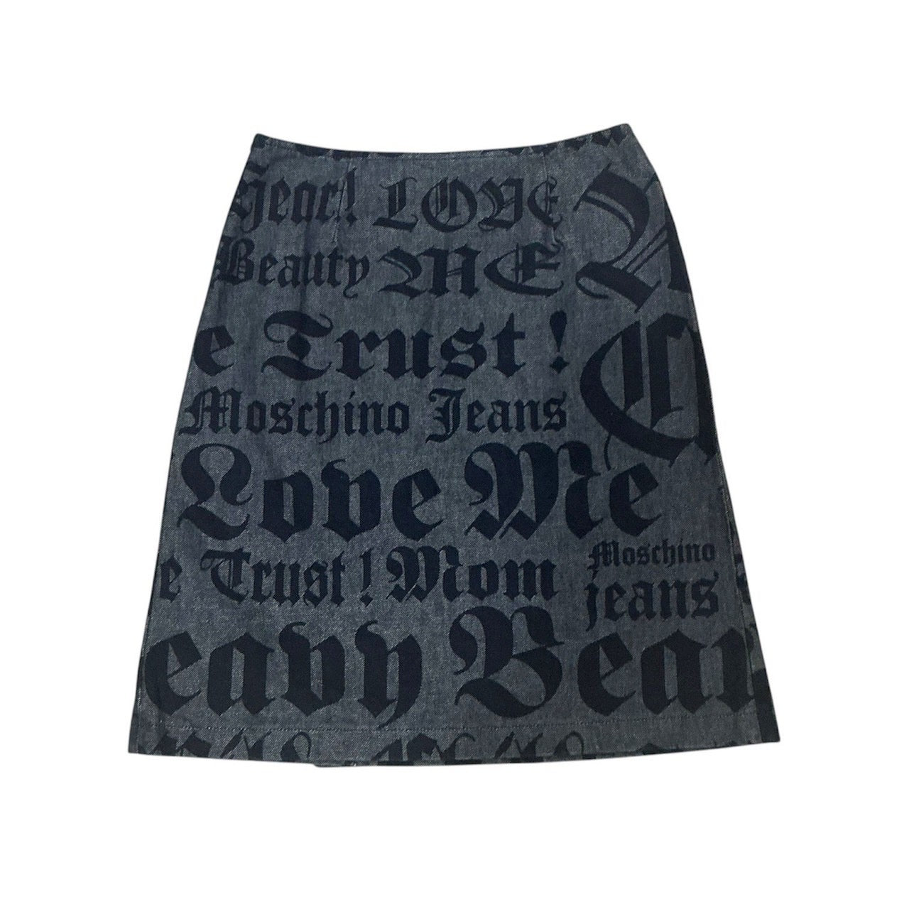 MOSCHINO DENIM MONOGRAM SKIRT
