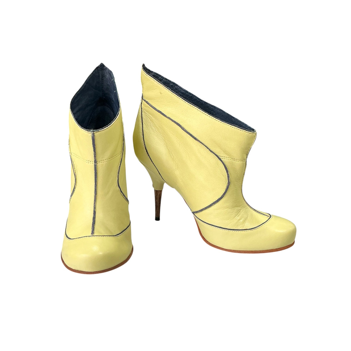 DIESEL YELLOW STILETTO ANKLE BOOTS
