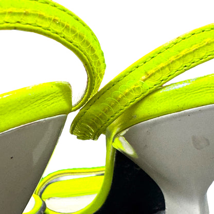 MIU MIU NEON PATENT LEATHER SEQUINS SLING BACK