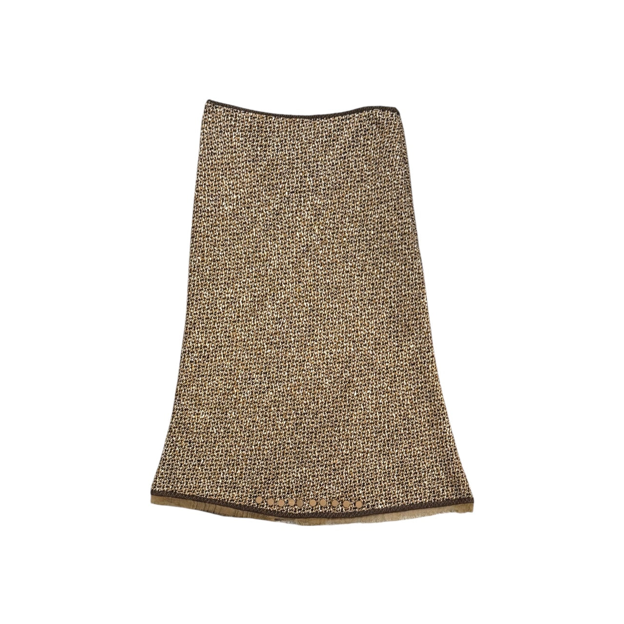 PRADA F/W2000 LVORY WOOL KNIT MIDI SKIRTS