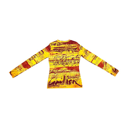 JEAN PAUL GAULTIER GRAFFITI PRINTED LONG SLEEVES TOP