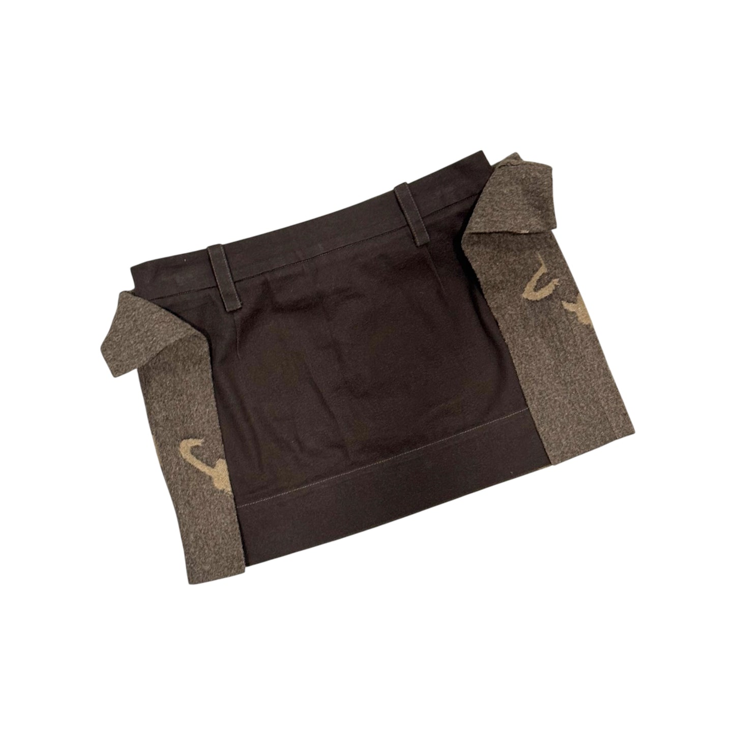 VIVIENNE WESTWOOD BROWN DRAPE MINI SKIRT