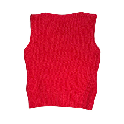 MIU MIU RED KNITTED RED VEST TOP