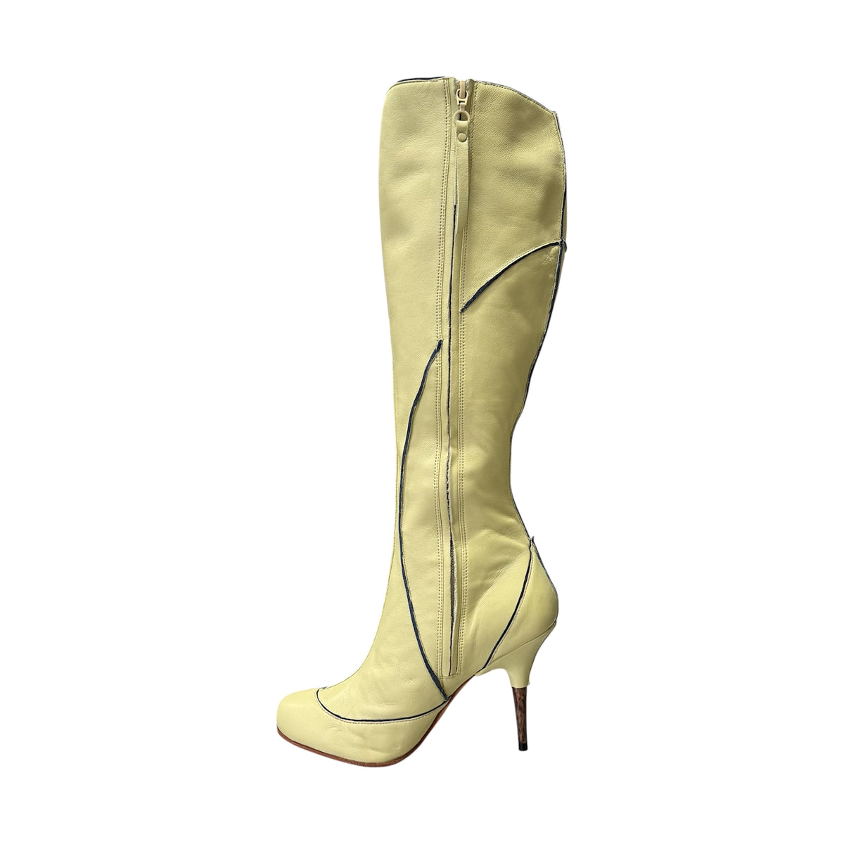 DIESEL YELLOW STILETTO KNEE HIGH BOOTS