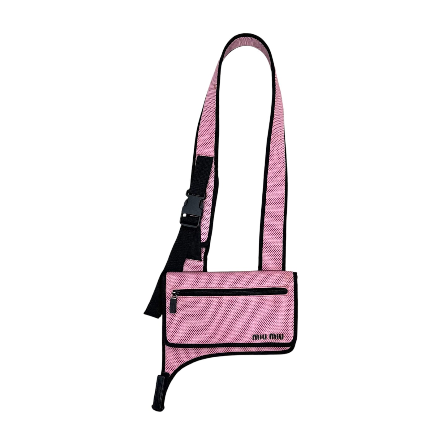 MIU MIU 1999 PINK MESH CROSSBODY BAG