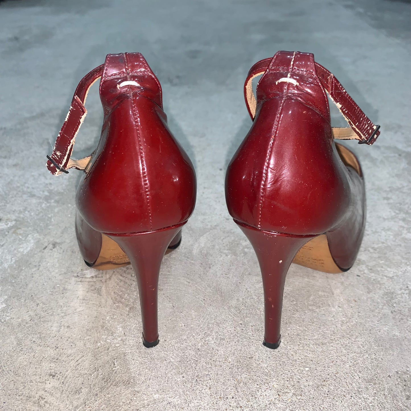 Maison Martin Margiela patent leather open toe heels