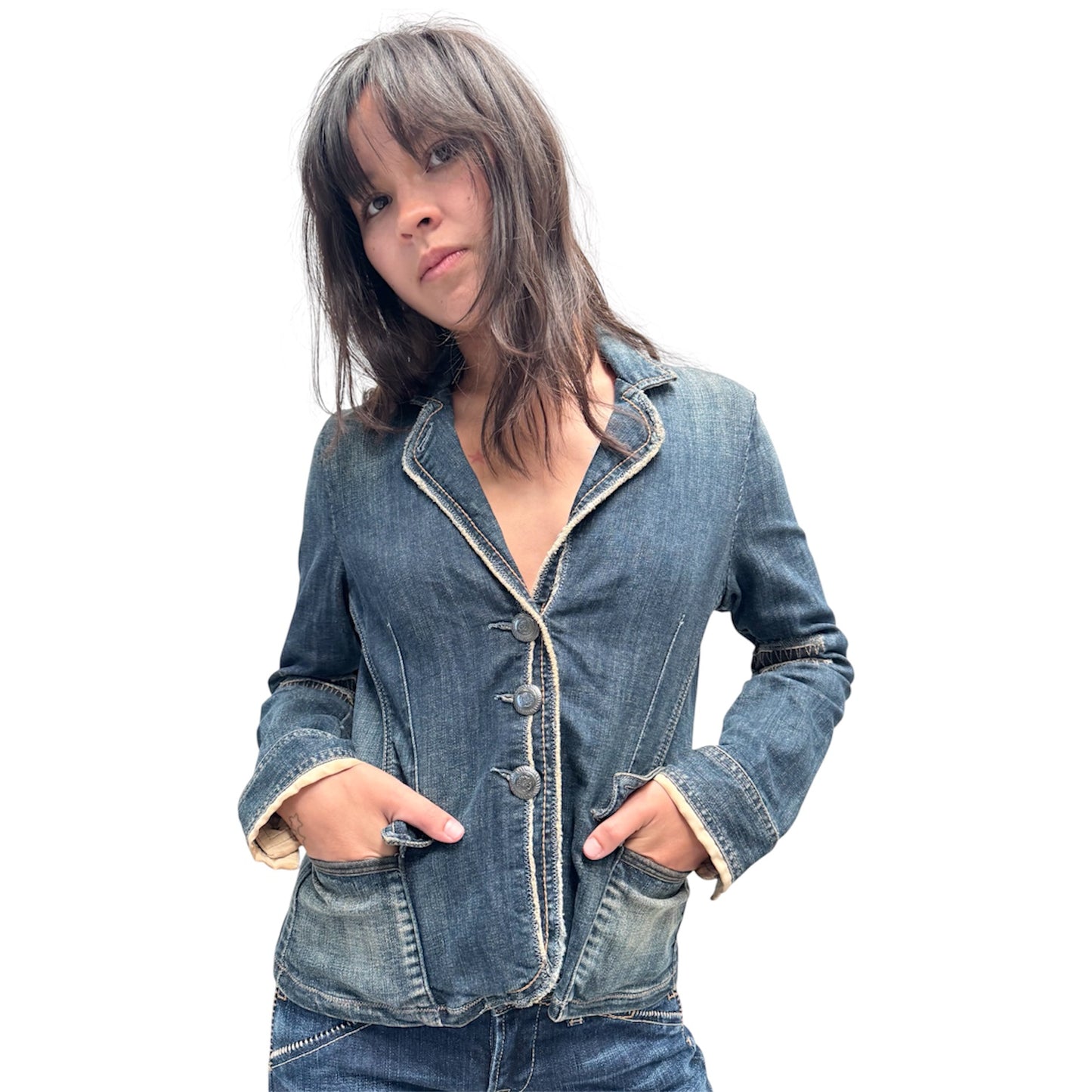 MARITHE FRANCOIS GIRBAUD DENIM BLAZER