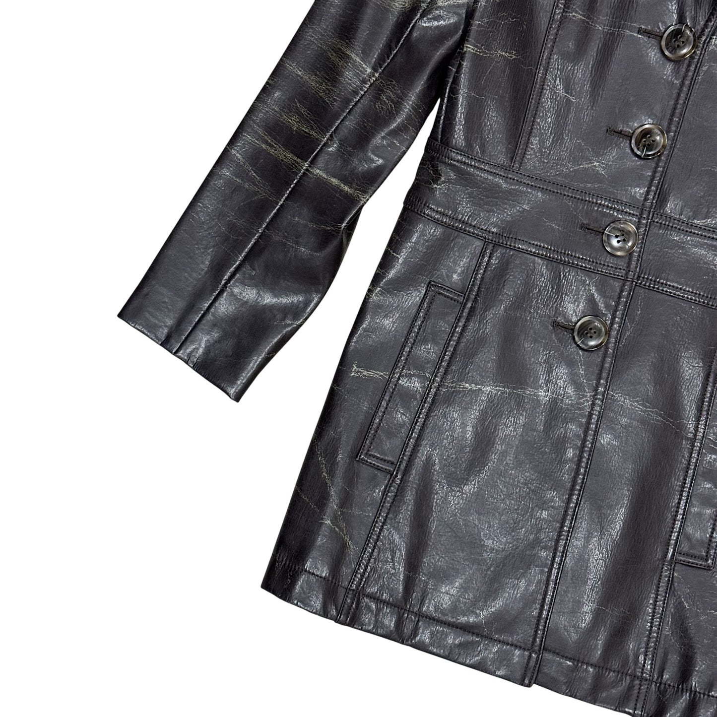 YVES SAINT LAURENT BROWN LEATHER JACKET