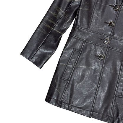 YVES SAINT LAURENT BROWN LEATHER JACKET