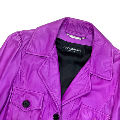 DOLCE & GABBANA PURPLE LEATHER JACKET