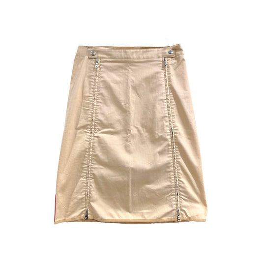 PRADA SPORT BEIGE DOUBLE ZIP SKIRT
