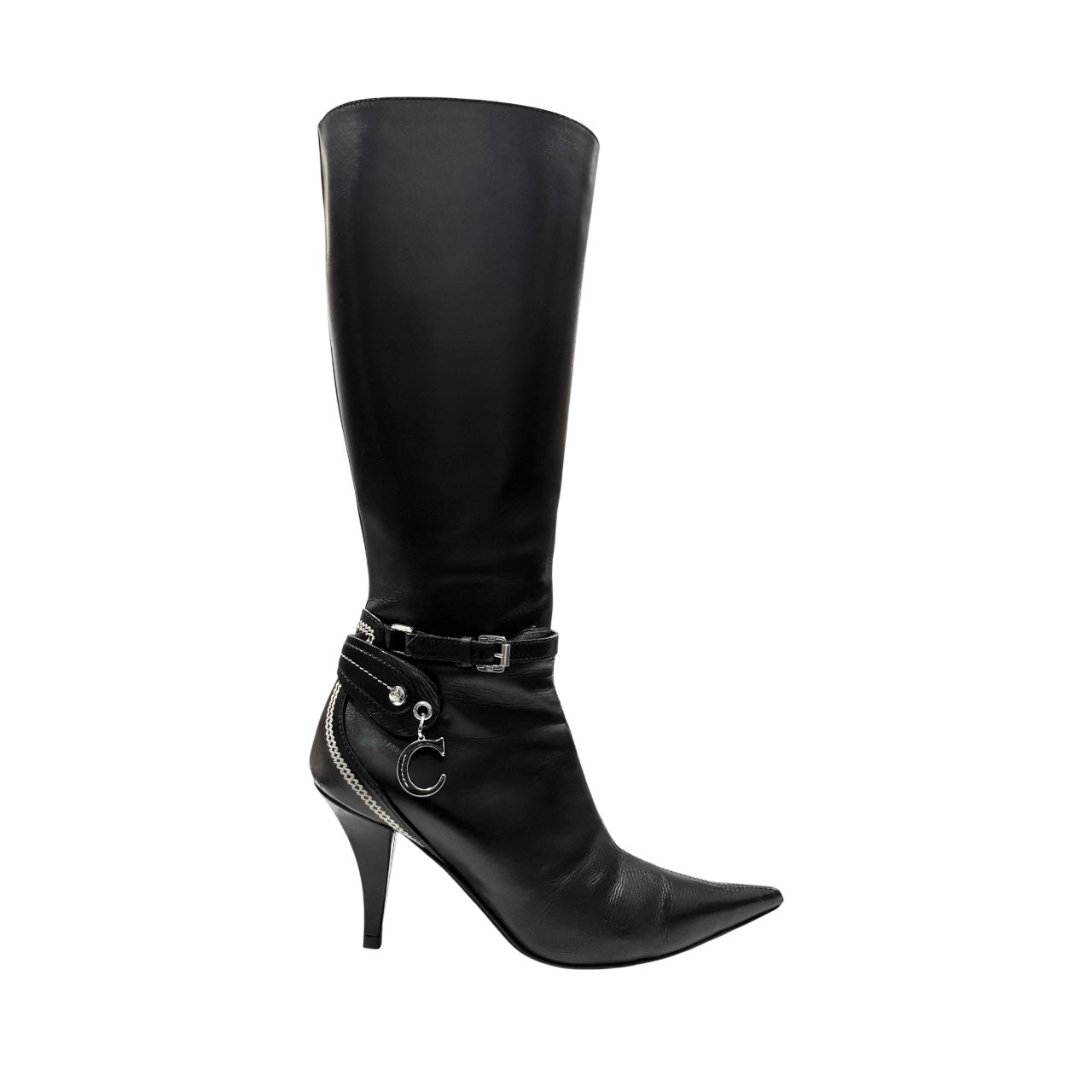 CHRISTIAN DIOR BLACK LEATHER BOOTS