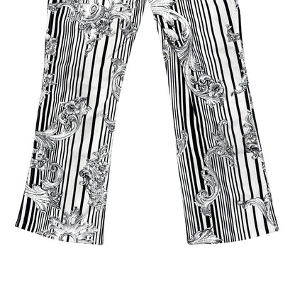 MOSCHINO BAROQUE BLACK & WHITE PANTS
