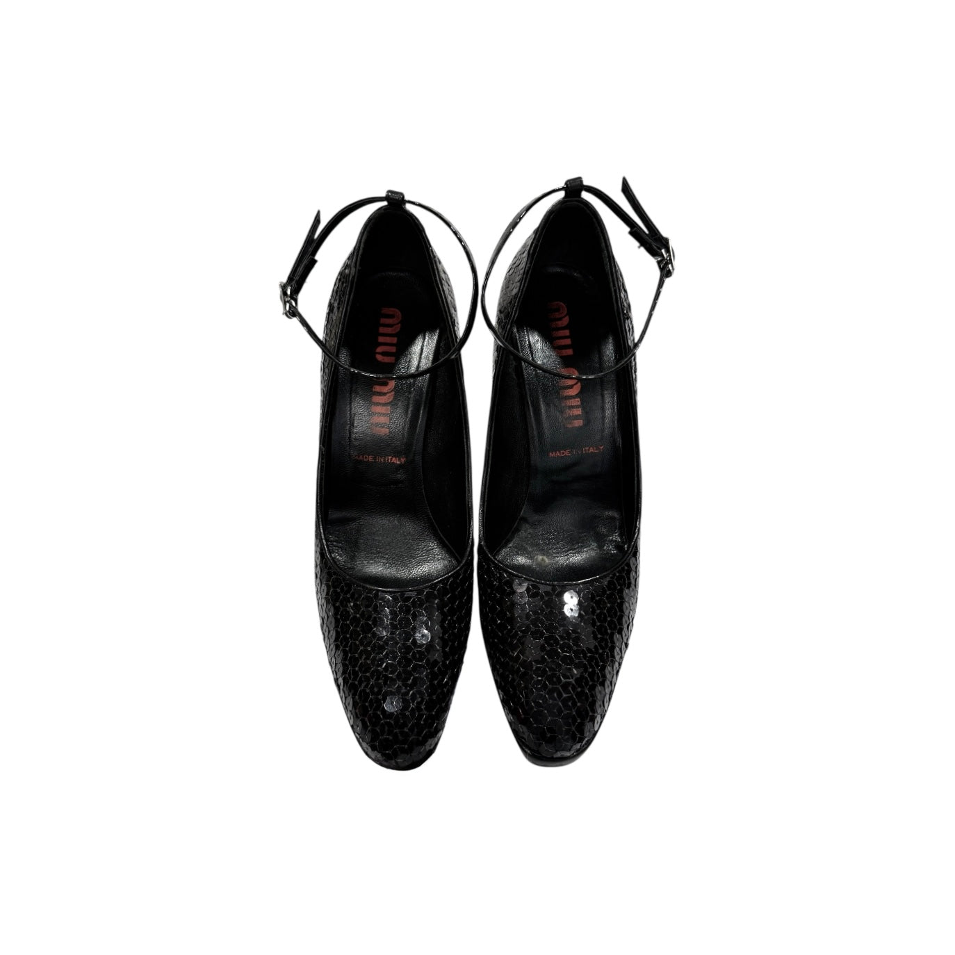 MIU MIU BLACK SEQUINS HEELS