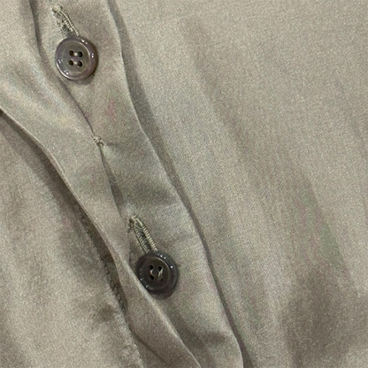GIVENCHY TAUPE DRAPE SILK SCARF TOP