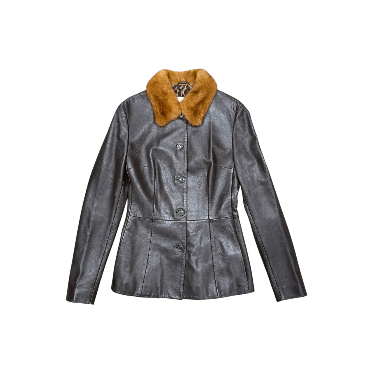 DOLCE&GABBANA RICH CHOCOLATE BROWN LEATHER JACKET