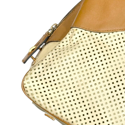 PRADA CAMEL PERFORATED LEATHER BAG