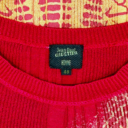 JEAN PAUL GAULTIER LACE PRINTED KNIT SWEATER