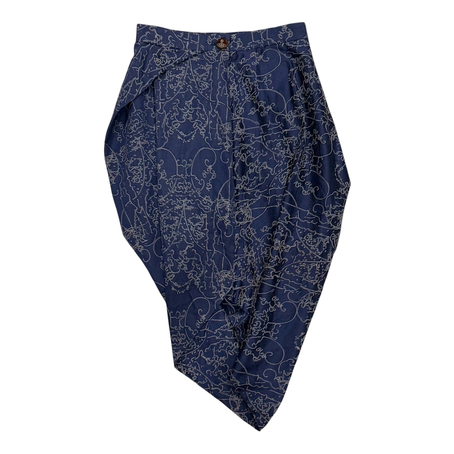 VIVIENNE WESTWOOD ANGLOMANIA NAVY DRAPE SKIRT
