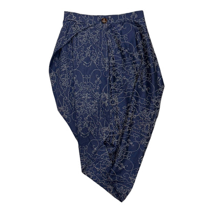 VIVIENNE WESTWOOD ANGLOMANIA NAVY DRAPE SKIRT