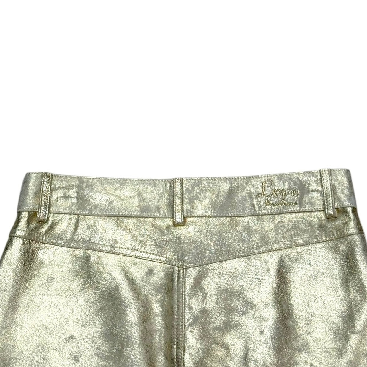 MOSCHINO GOLD METALLIC LEATHER SKIRT
