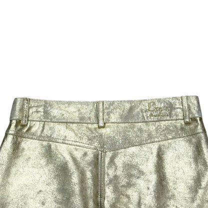 MOSCHINO GOLD METALLIC LEATHER SKIRT