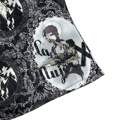 JEAN PAUL GAULTIER PORTRAIT MESH PRINT TANK TOP
