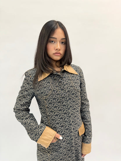 DOLCE & GABBANA DENIM MONOGRAM COAT