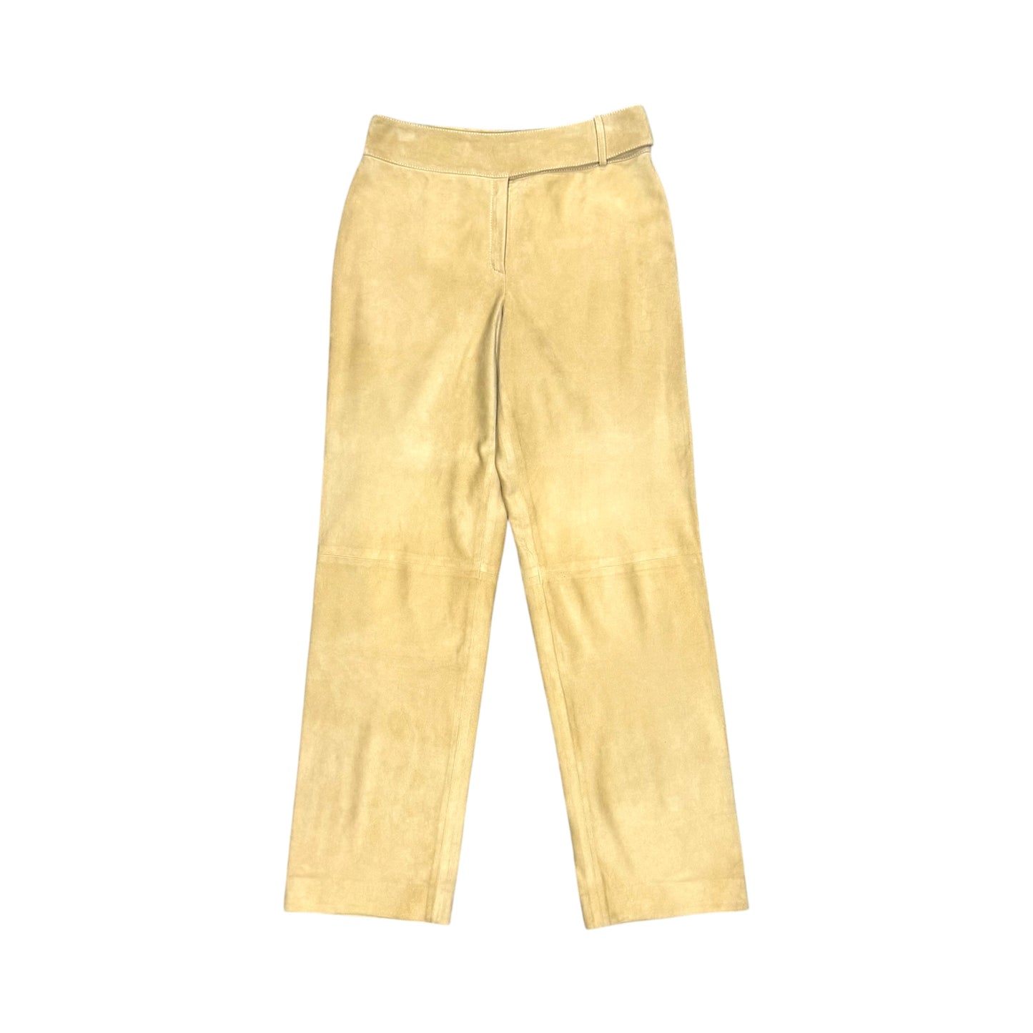 VALENTINO BUCKLED SUEDE LEATHER PANTS