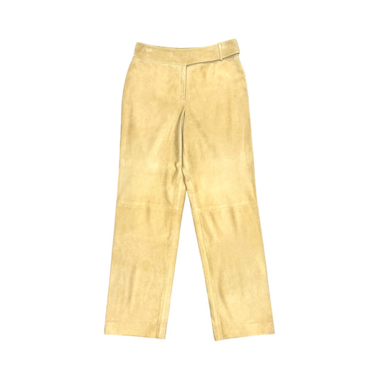 VALENTINO BUCKLED SUEDE LEATHER PANTS