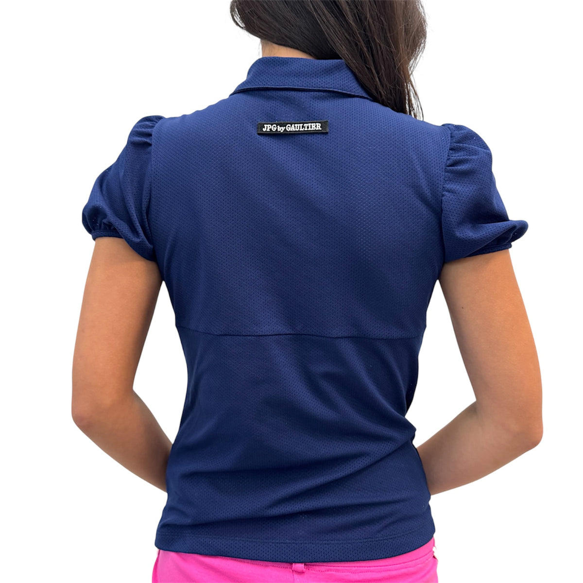 JEAN PAUL GAULTIER MESH NAVY SPORT TOP