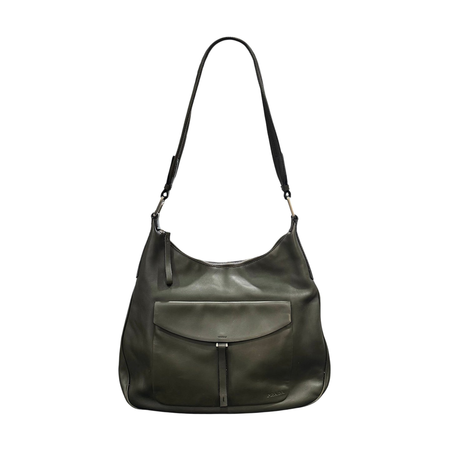PRADA CLEO KHAKI LEATHER BAG