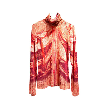 JEAN PAUL GAULTIER 2000S TROMPE L’OEIL CARDIGAN PRINT TOP