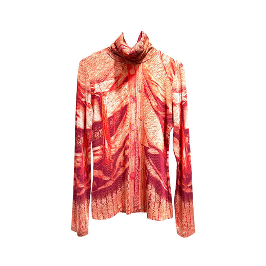 JEAN PAUL GAULTIER 2000S TROMPE L’OEIL CARDIGAN PRINT TOP