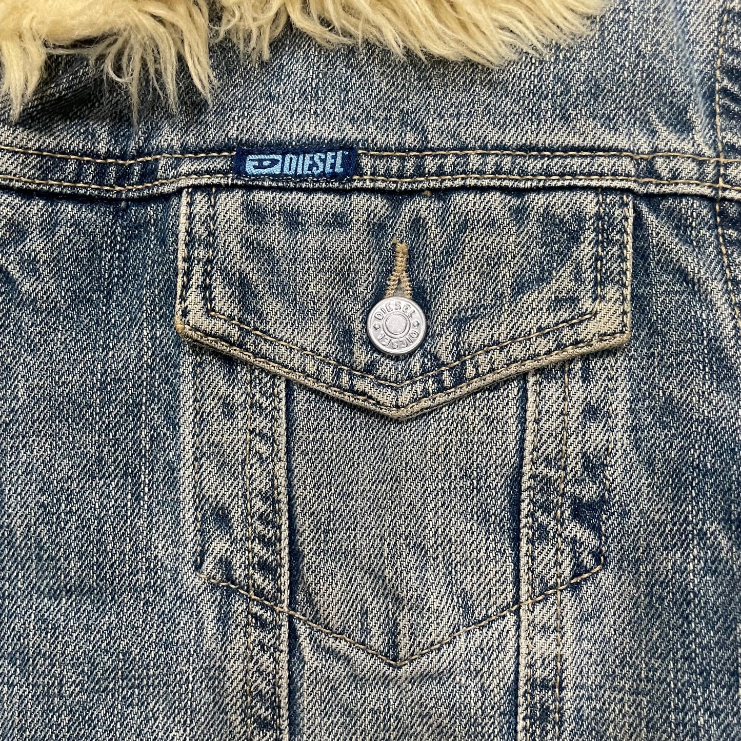 Diesel jean jacket Fur Faux