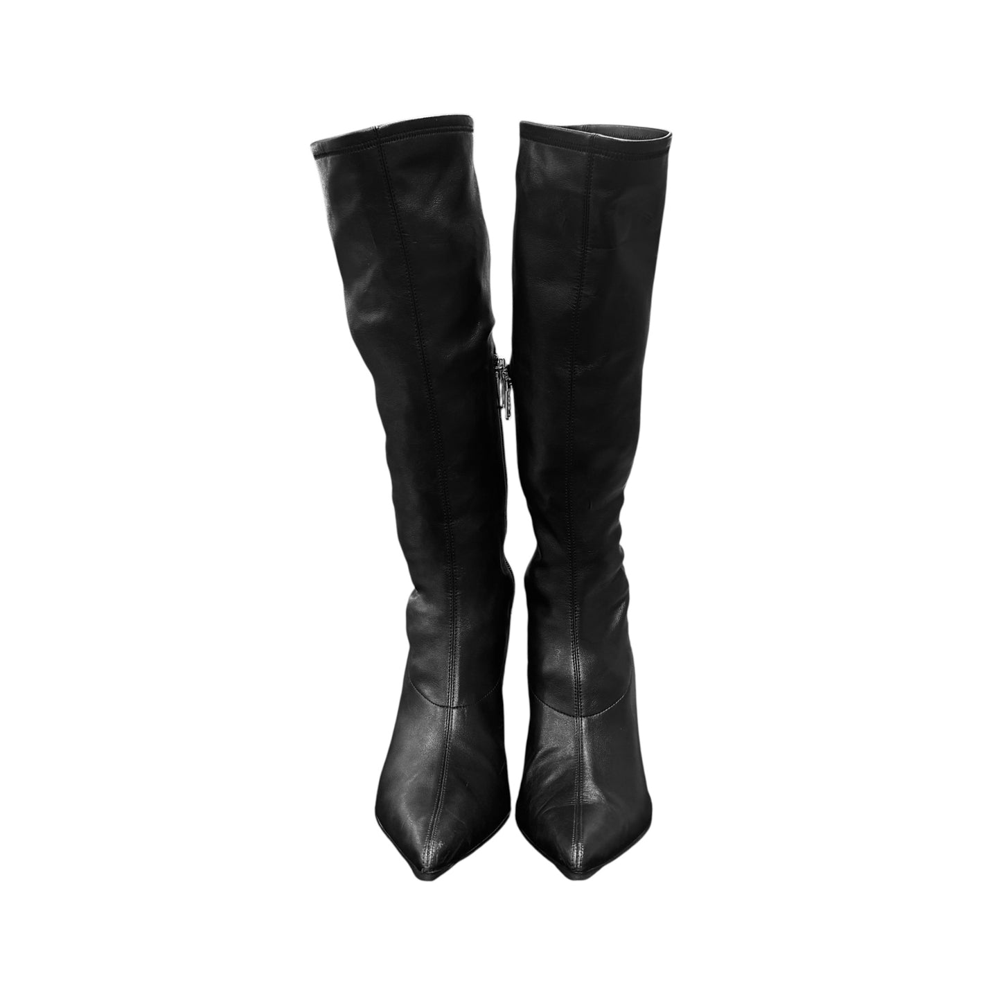 DIESEL POINTED BLACK LEATHER BOOTS