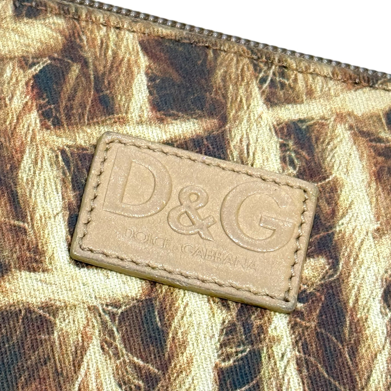 DOLCE & GABBANA STRAW PATTERN PRINTED MINI SHOULDER BAG