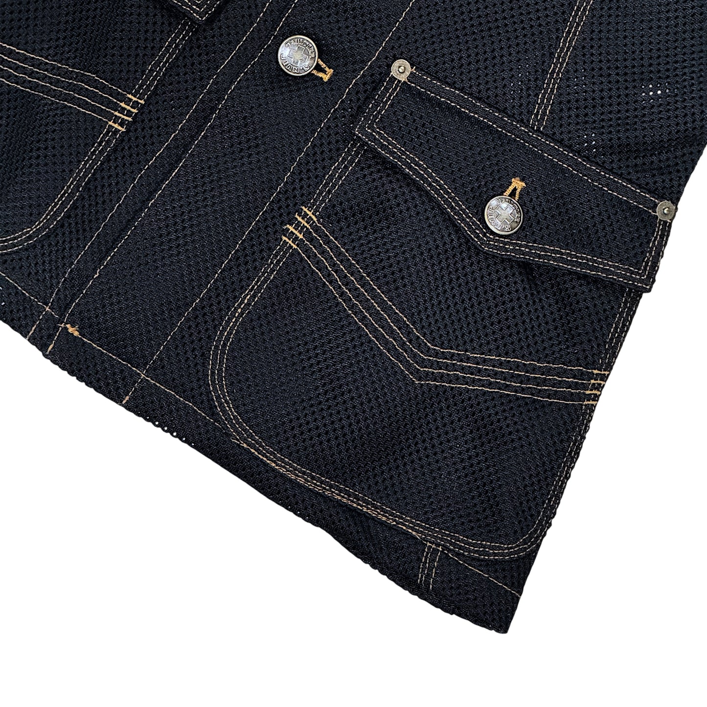 GAULTIER JEAN’S BLACK MESH ORANGE STITCH JACKET