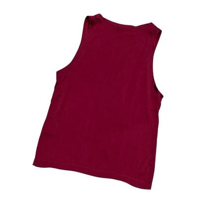 YVES SAINT LAURENT RIVE GAUCHE DARK RED LOGO TANK TOP