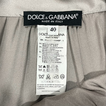 DOLCE & GABBANA GREY SILK LACE SKIRT