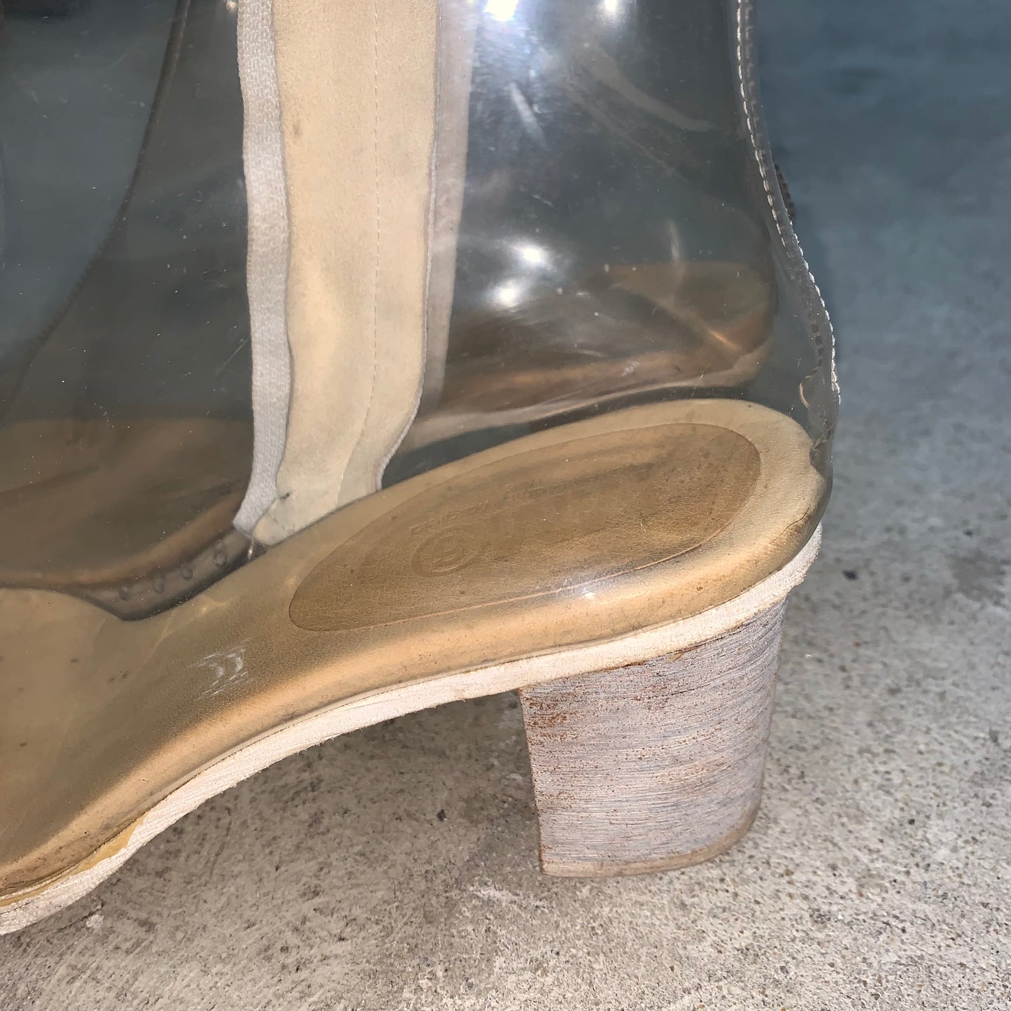 Maison Margiela white transparent leather boots