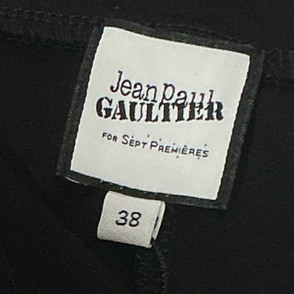 JEAN PAUL GAULTIER BLACK PLEATED LEGGINGS